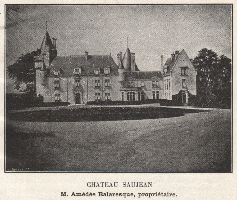 ENTRE-DEUX-MERS. SAINT-CAPRAIS. Chateau Saujean. Balaresque. SMALL 1908 print